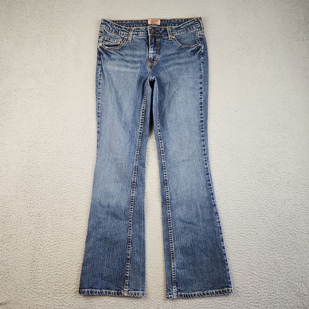 NOBO Y2K Skinny Kick Bootcut Jeans Womens 28x30/9P Low Rise Blue Cotton Blend